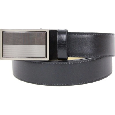 Penny Belts Pánský kožený opasek s plnou sponou automat 235-020-A3 černý