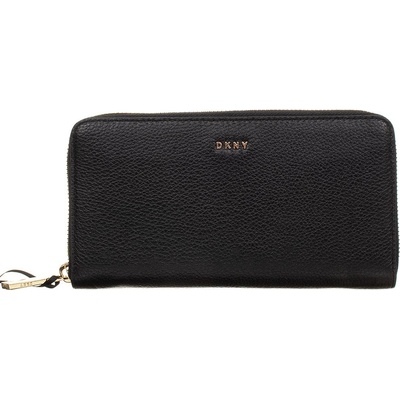 DKNY dámská velká kožená peněženka černá s logem