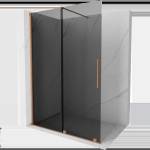 Mexen Velar плъзгаща се душ преграда Walk-in 160 x 200 см, графит 8 мм, четкована мед - 871-160-000-43-65 (871-160-000-43-65)