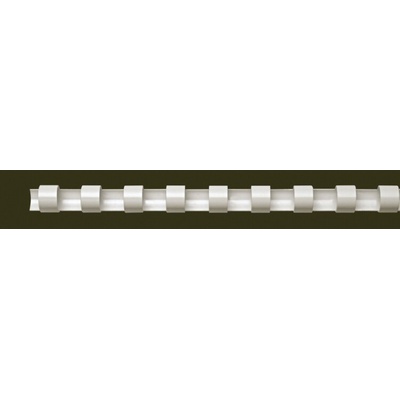 FELLOWES Hrebeň, plastový, 6 mm, 10-20 lap, FELLOWES, 100 ks, biely