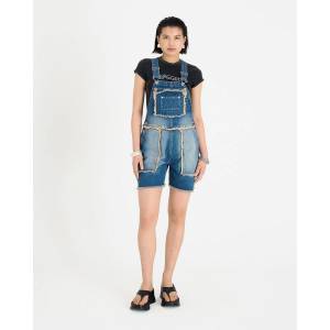 The Ragged Priest Дамски къси панталони The Ragged Priest Womens Chroma Dungaree Shorts Dungarees - Dirty Wash