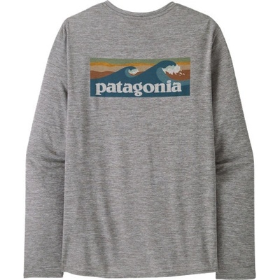 Patagonia LONG-SLEEVED CAPILENE COOL DAILY GRAPHIC SHIRT WATERS šedá