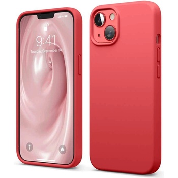 elago Soft Silicone Case - силиконов (TPU) калъф за iPhone 13 (червен)