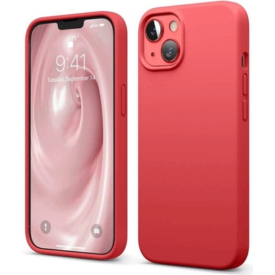 elago Soft Silicone Case - силиконов (TPU) калъф за iPhone 13 (червен)