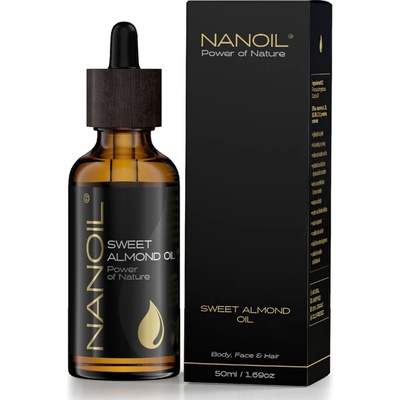 Nanoil Sweet Almond Oil mandľový olej pre starostlivosť o vlasy a telo 50 ml