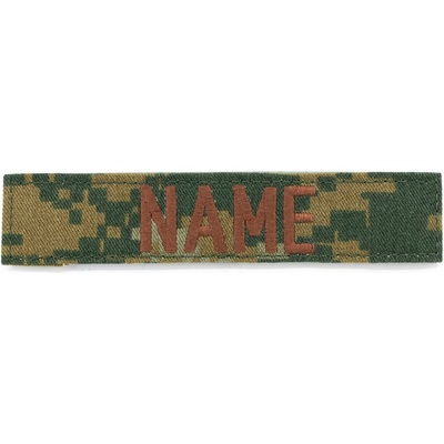 MILITARY RANGE Nášivka menovka 3x "NAME" MARPAT WOODLAND