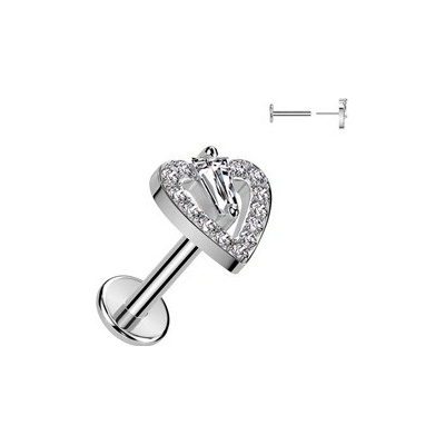 Šperky4U Piercing do brady PUSH IN labreta LB1132