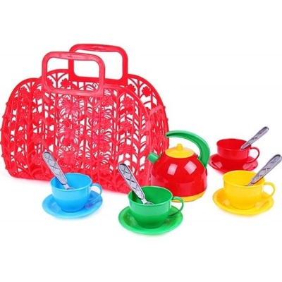 Teddies Sada nádobí plast v plastové tašce/kabelce 25x22x11 cm