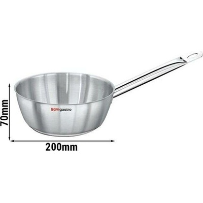 G.Gastro Soté pánev s rukojetí - Nerezová ocel (AISI 304), sendvičové dno - kónický tvar - 20 cm - D9800664