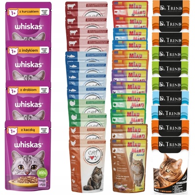 Whiskas Adult v želé s kuracím mäsom kačacím mäsom hydinou morčacím mäsom 40 x 85 g