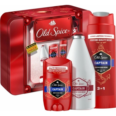 Old Spice Captain sprchový gél pre mužov 250 ml + Old Spice Captain After Shave Lotion 100 ml + Old Spice Captain tuhý dezodorant pre mužov 85 ml