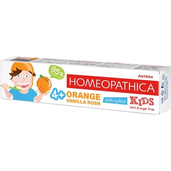 Astera Homeopathica Kids Паста за зъби Orange & Vanilla Rush, 4+ години, 50 ml