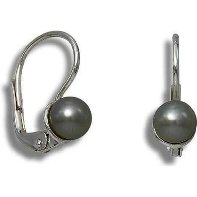 Gemmax Zlaté náušnice Black Pearl černá perla soliter GLEWP-90011