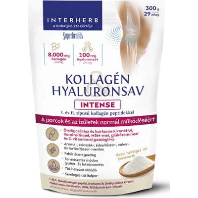 Interherb Intense Prášok kolagén a kyselina hyalurónová 300 g