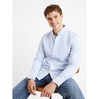 Celio Светлосиня мъжка риза на райета с редовна кройка Celio Caoxfordy Celio | Sin | МЪЖЕ | S