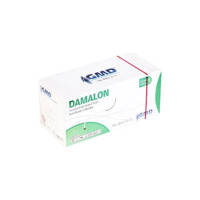 DAMALON USP 3-0/75cm/ihla 24mm, 3/8, reverzný rez PA čierna 12 ks