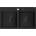 Mexen Hektor двукамерна гранитна мивка 800 x 480 mm, черна, черен сифон - 6521802000-77-B (6521802000-77-B)