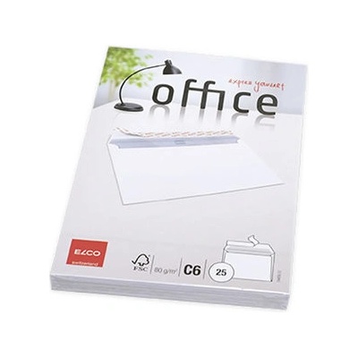 Obálka ELCO C6 bílá samolepící s krycí páskou a vnitřním potiskem 114x162mm 25ks