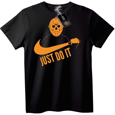 NOONEBRAND Тениска Nike Halloween пародия - S, Black
