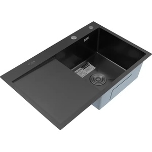 Böhm Черна кухненска мивка BOHM BH7849RB Nano Black SUS304 780×490×215 мм (16981) Мивка за вграждане