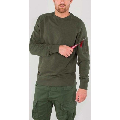 Alpha Industries mikina Solid Crew Neck dark olive