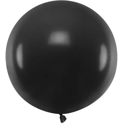 Party Deco Голям Латексов Балон, Черен, 60см