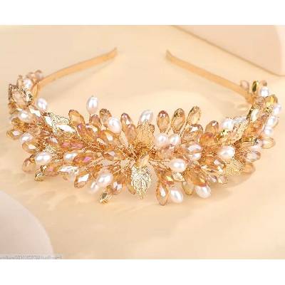 Naishide Jewelry Široká čelenka do vlasů s bohatým zdobením Druh barvy: Zlatá