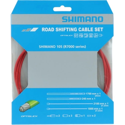 Shimano R7000 SP41+RS900 Optislick bowdeny+lanka červena set
