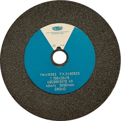 Tyrolit Brusný kotouč plochý 150 x 20 x 16 mm 49C80K9V40 T416362