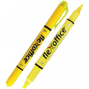 FlexOffice Маркер FlexOffice FO-HL01 жълт, 1.0 - 3.0 mm, двулицев с остър връх и хайлайтър