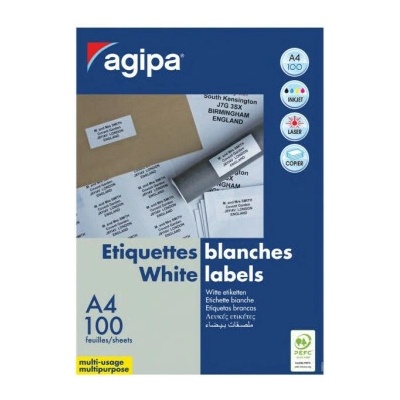 Etikety univerzálne 210x297mm Agipa A4 100 hárkov