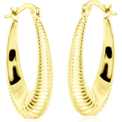 Gemmax Atraktivní zlaté plastické náušnice půlkruhy na francouzský zámek GLEYN-41201