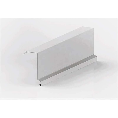 Závětrná lišta r.š.333mm vrchní s okapnicí Al Hliník 0.6mm Lakovaný RAL 9006 stříbrná dl.2m