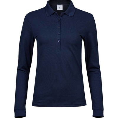 Tee Jays 146 Dámske luxusné elastické polo s dl. rukávom modrá navy