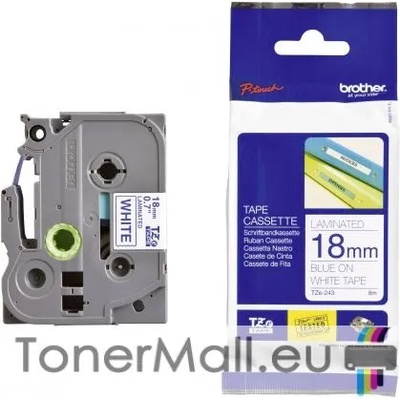 Brother Tape Blue on White Brother TZE-243