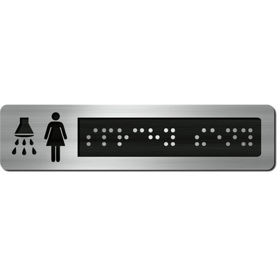 CEDULKA NA DVEŘE PRO NEVIDOMÉ (Braillovo písmo) - Sprchy ŽENY - 105x25
