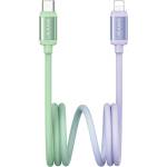USAMS Кабел USAMS Bicolor Series PD 30W USB-C/Lightning 1.2m, зелено-лилав (Usa001639)