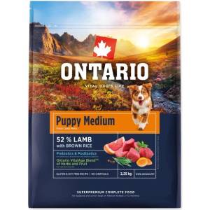 ONTARIO Puppy Medium Lamb & Brown Rice 2, 25kg храна (214-13115)