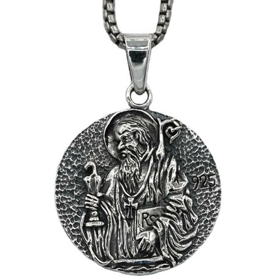 Vorlové Šperky Stříbrný přívěsek svatý Benedikt PR788