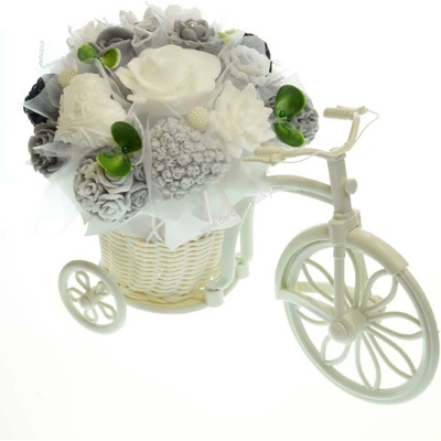 Mydlová Kytica bicykel - sivo biela
