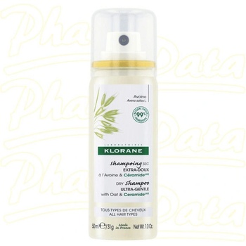 Klorane jemný suchý šampon pro tmavé vlasy Oves 50 ml