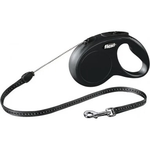 flexi Автоматичен повод FLEXI NEW Classic S черно въже 5 м. / 12 кг. 02252