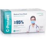 C-Protect Медицинска маска C-Protect, трипластова, с ластик, 50бр. , светлосин