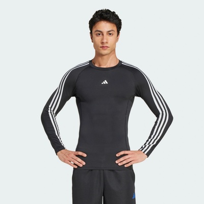 adidas Tričko Techfit Compression Training 3-Stripes Long Sleeve