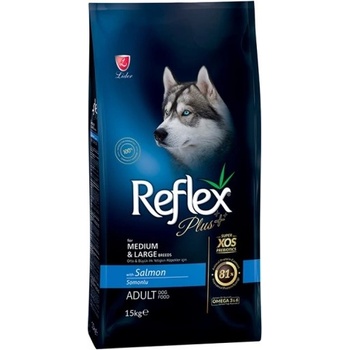LIDER Reflex Plus Medium Large Breed Adult Dog Food With Salmon - Пълноценна храна за пораснали кучета от средни и едри породи със сьомга 12 кг, Турция