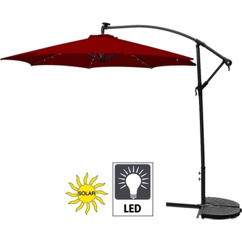 Záhradný slnečník konzolový LINDER EXCLUSIV 300 cm LED MC2006Led Burgundy