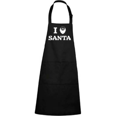 Dobrý Triko Vánoční zástěra s potiskem Santa Černá