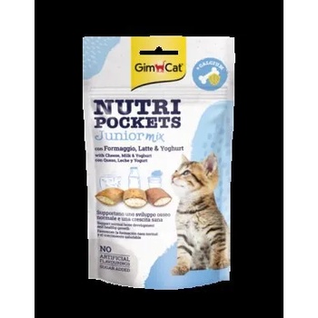 GimCat Nutri Pockets - Хрупкави джобчета JUNIOR mix, със сирене, мляко и йогурт + калций, 60 г