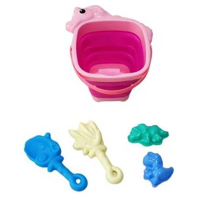 Комплект за пясък - Сгъваема кофичка Еднорог с аксесоари 5 бр