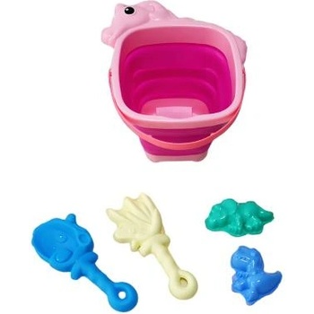 Комплект за пясък - Сгъваема кофичка Еднорог с аксесоари 5 бр